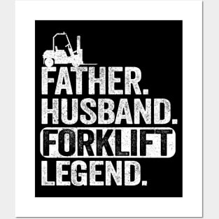 Father Husband Forklift Operator Legend Driver Dad Gift Posters and Art